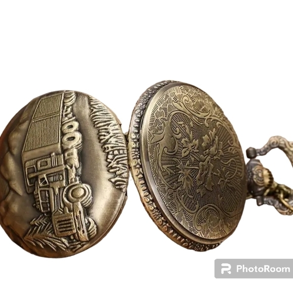 New In package Pocket watch 16" chain Bronge Trucker new - Picture 11 of 14